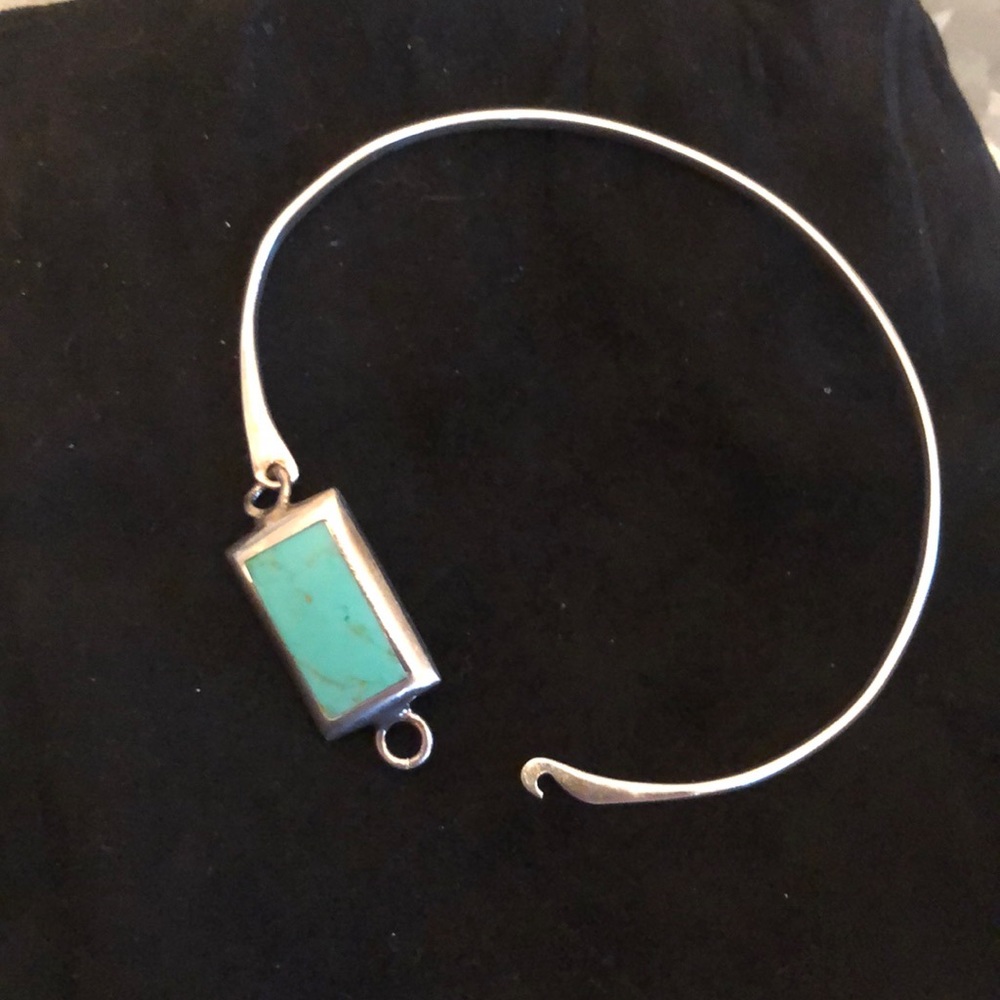 Inlaid turquoise bracelet in .925 sterling